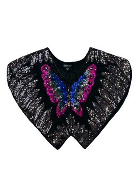 80s style butterfly sequin cape top Forever21 size 1X